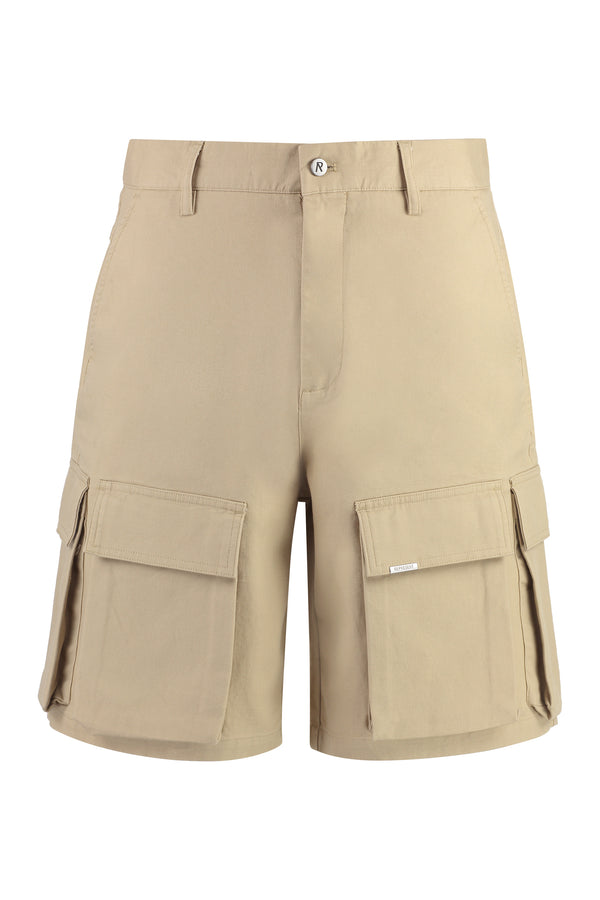 Cotton cargo bermuda shorts-0